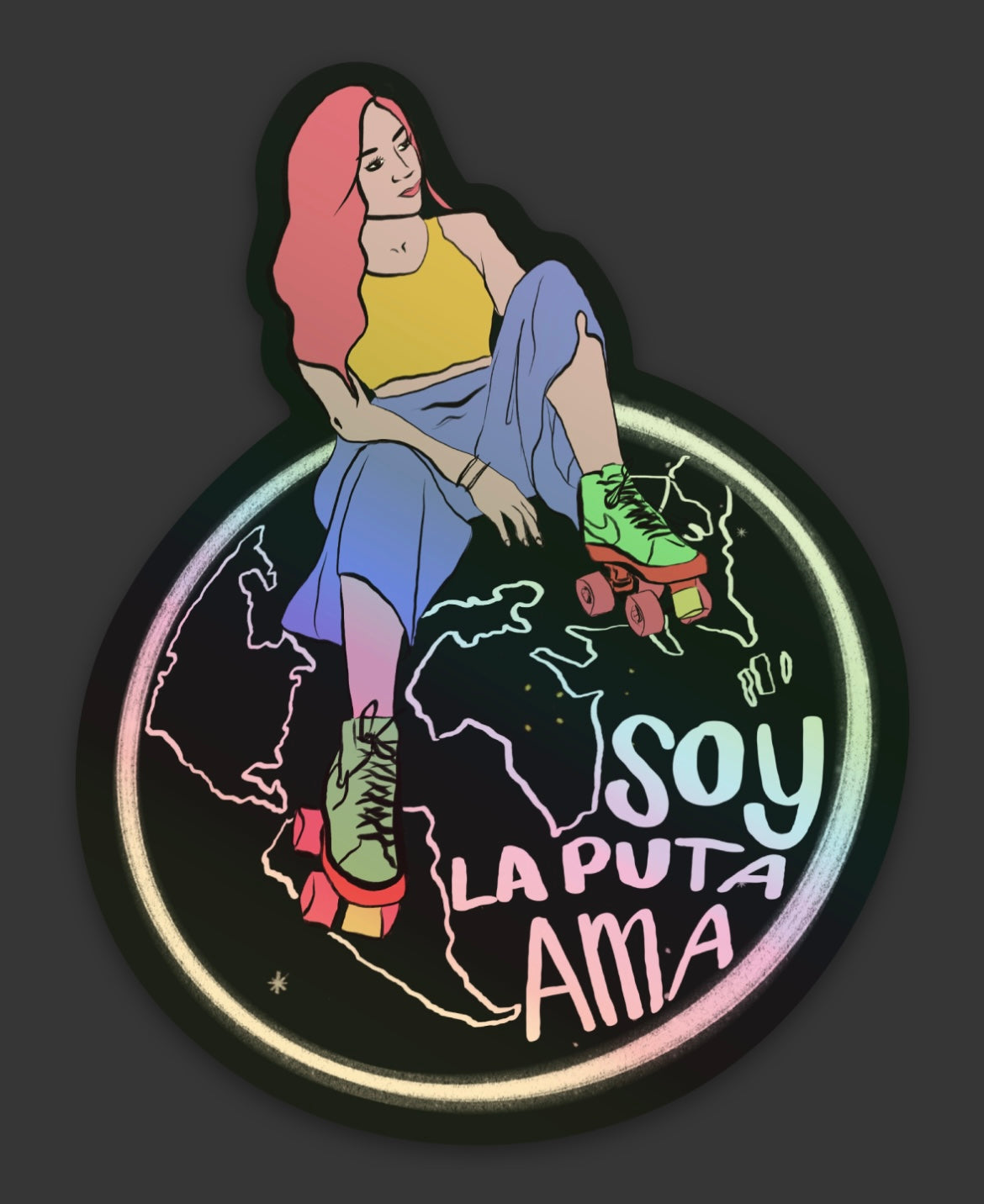 Sticker Holográfico Soy La Puta Ama