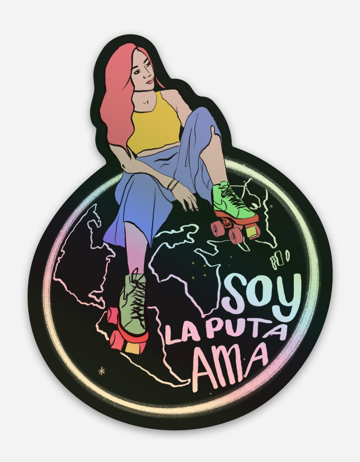 Sticker Holográfico Soy La Puta Ama